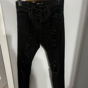 Distressed Black Denim Jeans